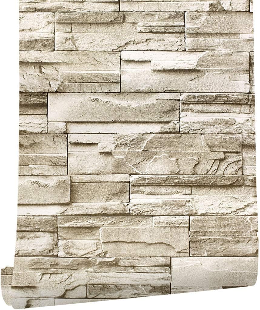 Samoprzylepna tapeta z efektem cegły 44 cm x 600 cm, kamień, naklejki, zdejmowane, dekoracyjne, PVC, winylowa folia, wodoodporna do ścian