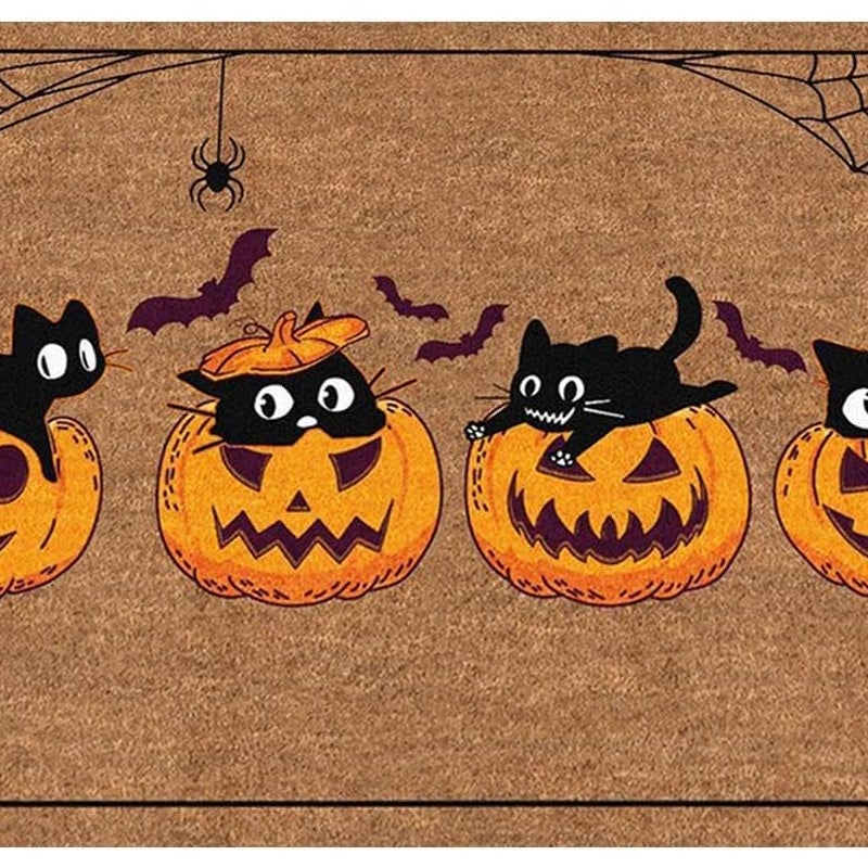 Generisch Dywanik na Halloween mata wejściowa na Halloween Mata podłogowa Antypoślizgowa wycieraczka Dekoracyjna mata na drzwi wejściowe na Halloween