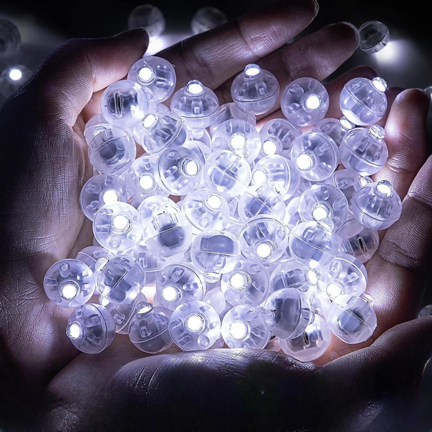 50 sztuk mini lampek LED, balonów, papierowych lampionów, żółtej lampy kulowej na świąteczne dekoracje na Halloween
