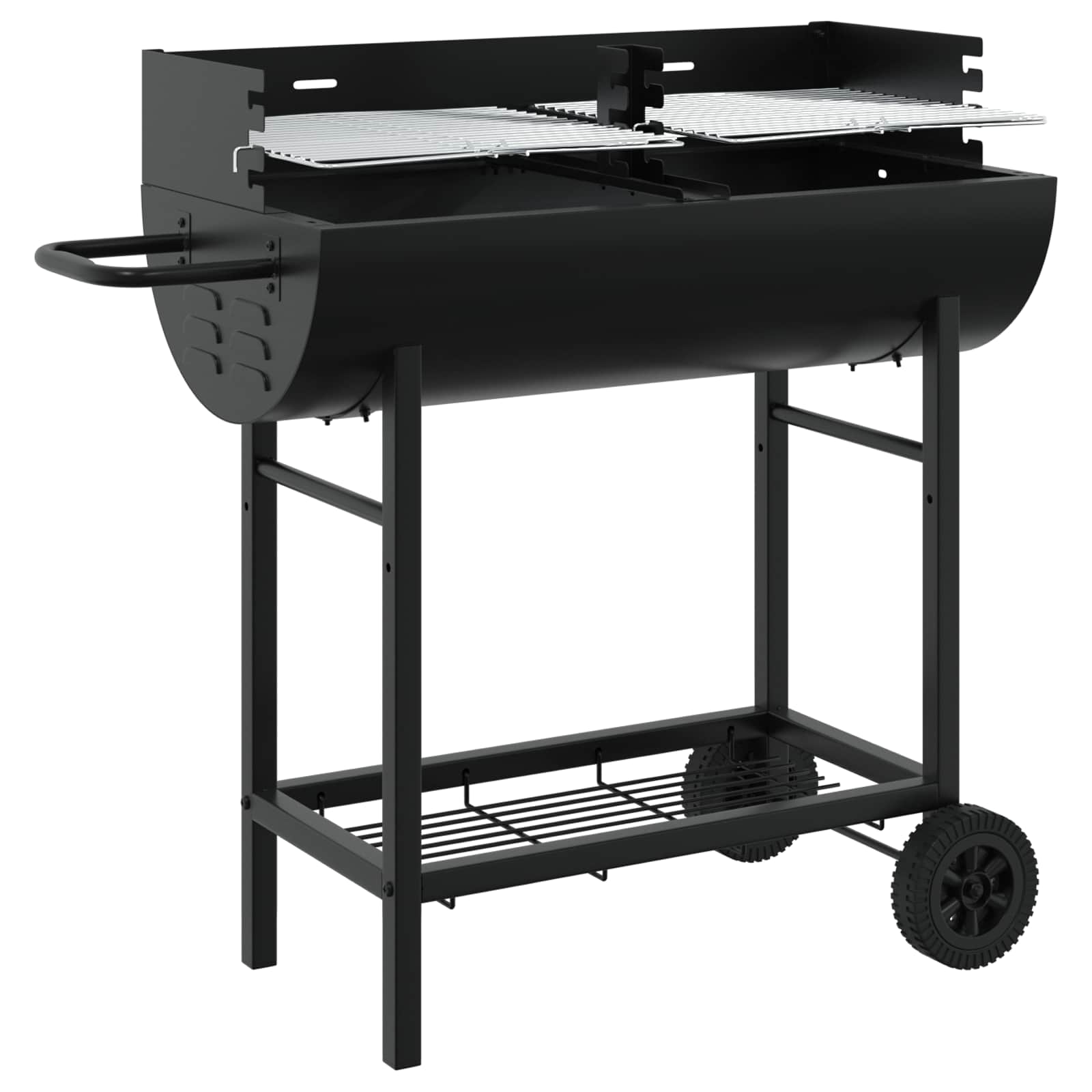 Grill Węglowy Stalowy Czarny do Ogrodu