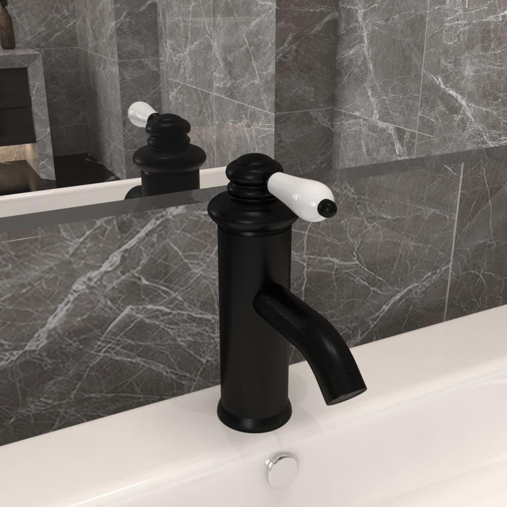 Bateria umywalkowa, czarna, 130x180 mm vidaXL