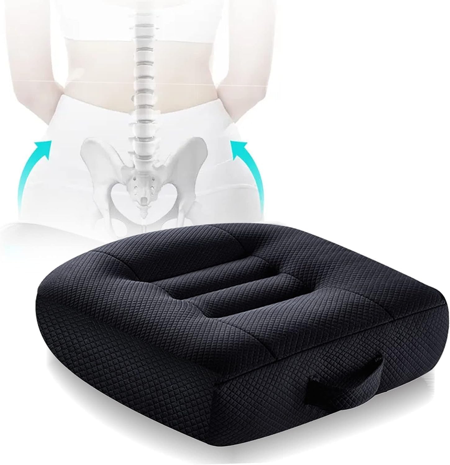 Przenośna, ergonomiczna poduszka na fotel samochodowy z uchwytem, do samochodu, biura, domu