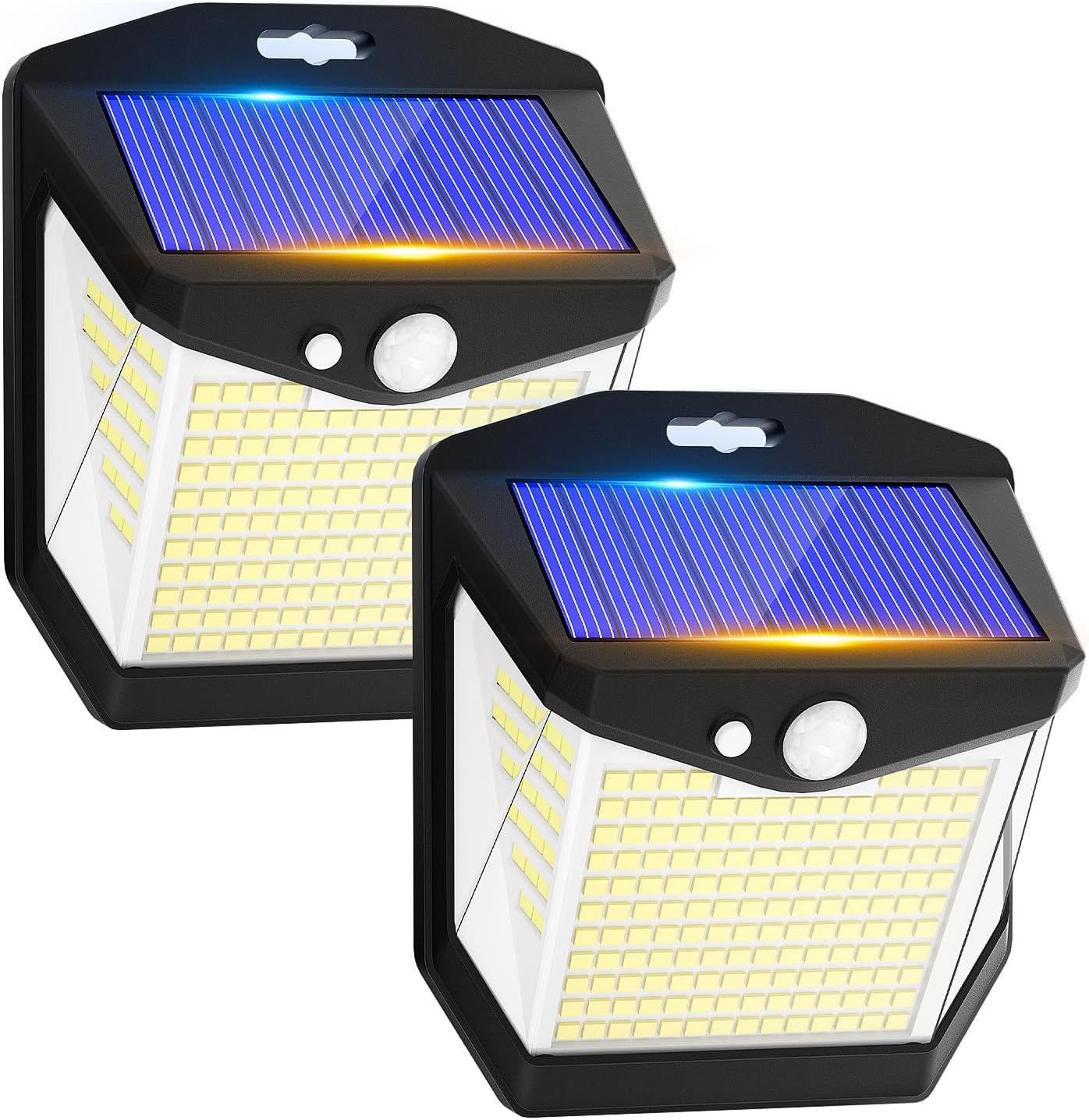 Lampa solarna zewnętrzna z czujnikiem ruchu - 248 diod LED - Bezprzewodowa, wodoodporna lampa solarna zewnętrzna - Opakowanie 2 szt.