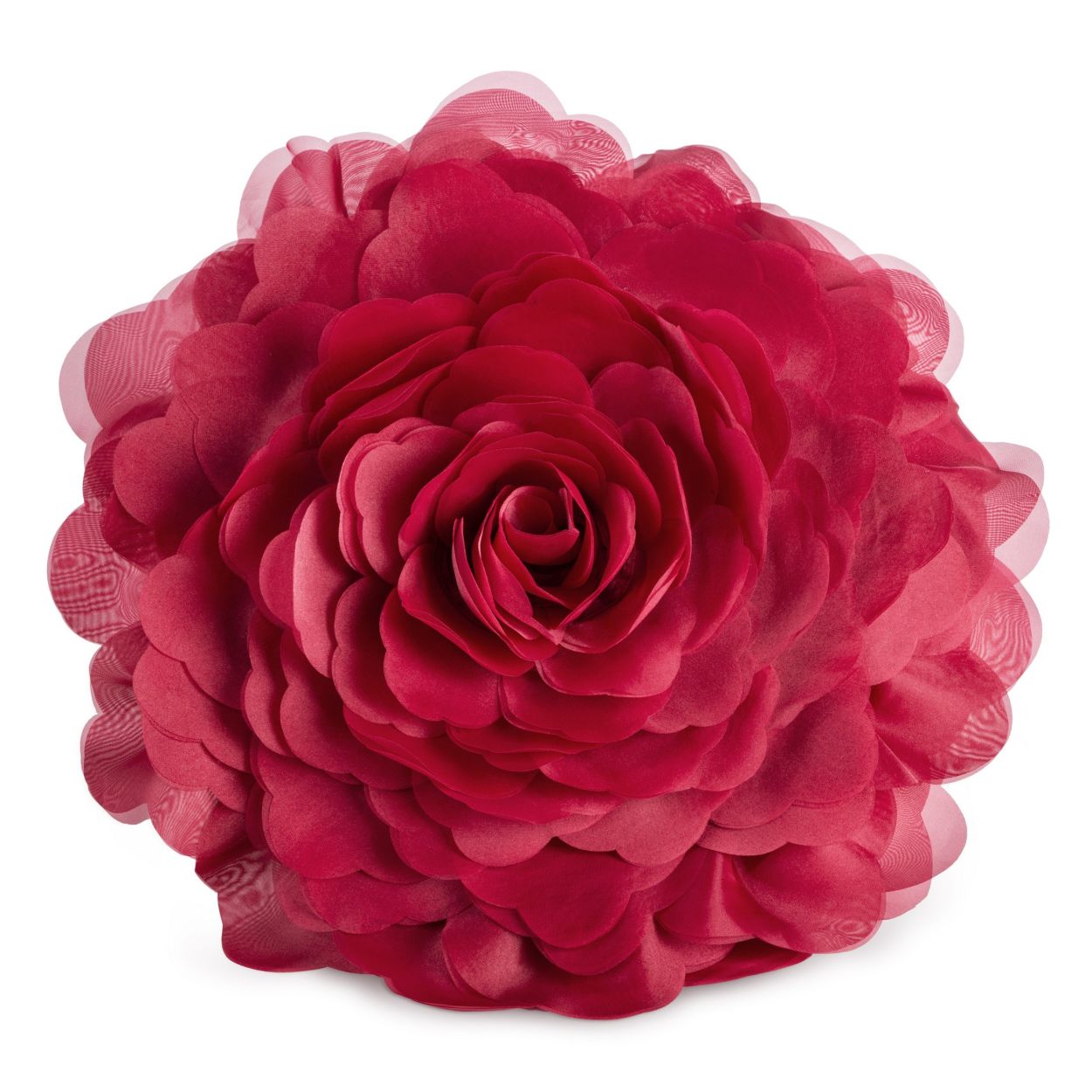 Poszewka dekoracyjna FLORES Eurofirany bordowa kwiat róża 3D 40 cm 1 szt.