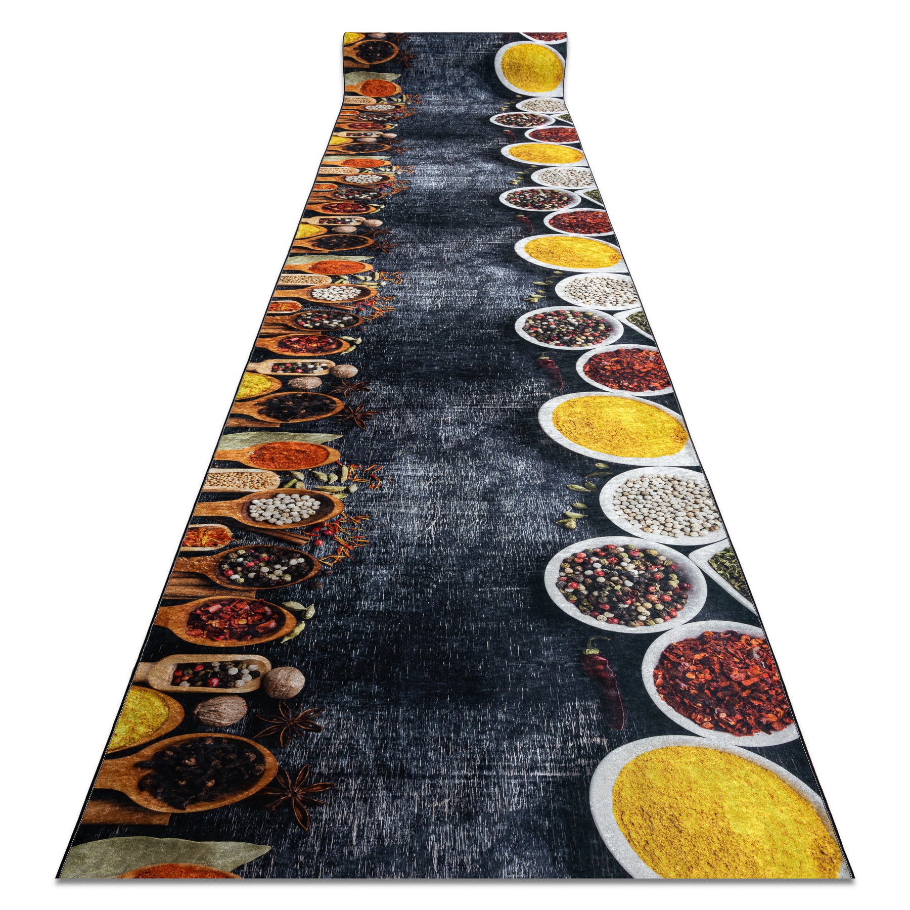 CHODNIK podgumowany DO PRANIA LOTUS KITCHEN 40580 Naczynia, do kuchni szary / żółty 100cm 100x490 cm