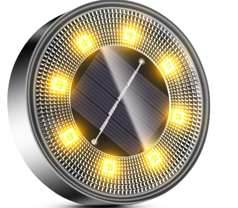 Wodoodporna, solarna lampa LED do ogrodu, zewnętrzny reflektor solarny do ścieżek, trawnika, tarasu, alei, dziedzińca, basenu, biały ciepły