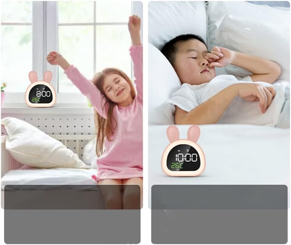Niebieski LED cyfrowy budzik elektroniczny wyświetlacz LED sterowany dźwiękiem urocza, cicha lampka nocna zegar biurkowy do domu