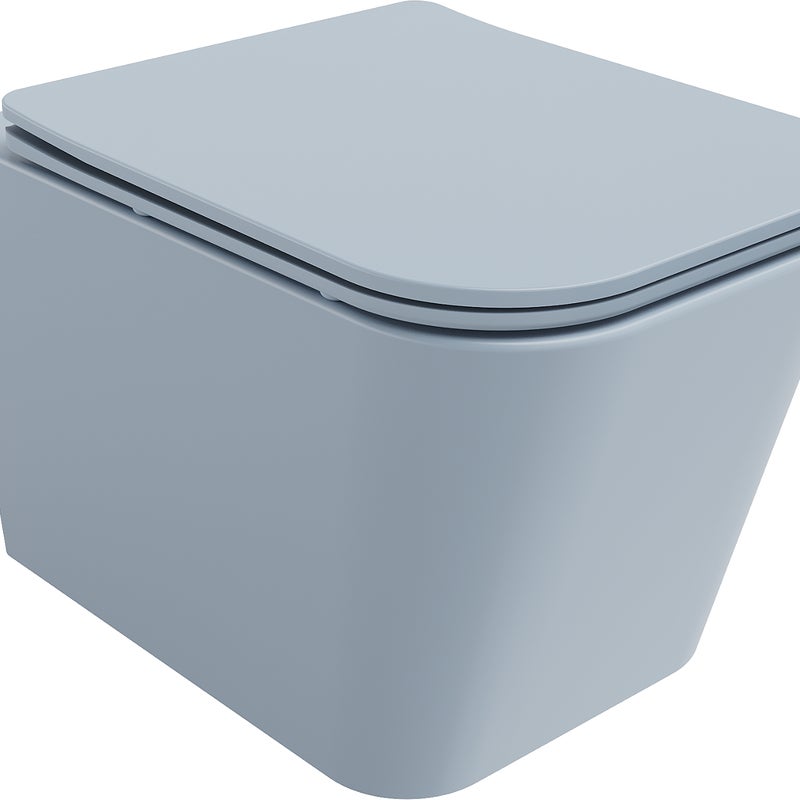 Mexen Teo miska wc Rimless z deską wolnoopadającą slim, duroplast, szara-niebieska mat - 30854069