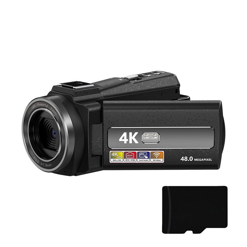 Kamera wideo 4K/48 MP/16-krotny zoom/wizja nocna w podczerwieni/pilot zdalnego sterowania/karta 32 GB