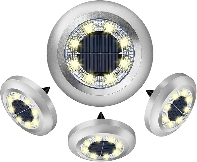 Zestaw lamp solarnych zewnętrznych lampy solarne do wkopania w ziemię wodoodporne lampy solarne gruntowe lampy solarne dyskowe z diodami LED ogrodu