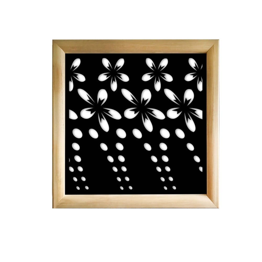 WIOSNA - Kwadratowe moduły dekoracyjne z drewna i PVC - Rozmiar 48x48 cm - Grubość 47 mm - Kolor wewnętrzny CZARNY