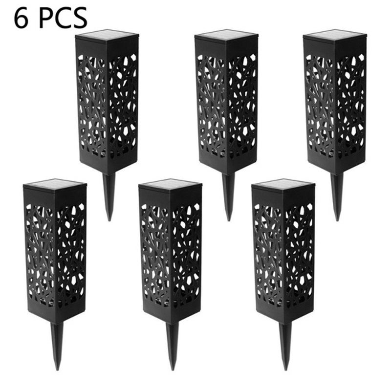 Zestaw 6 solarnych lamp ogrodowych, wodoszczelne lampy ażurowe do użytku zewnętrznego, odpowiednie do ogrodów, trawników, ścieżek, światło białe