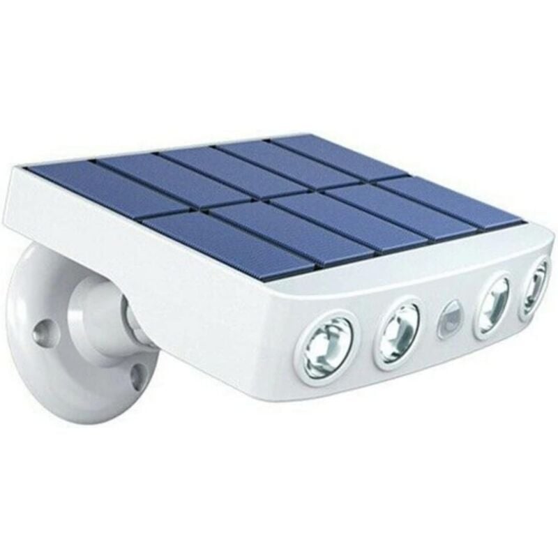 Wodoodporna i regulowana lampa solarna zewnętrzna z czujnikiem ruchu – wysokiej jakości panel szybko ładujący – 1 zimna biała dioda LED COB