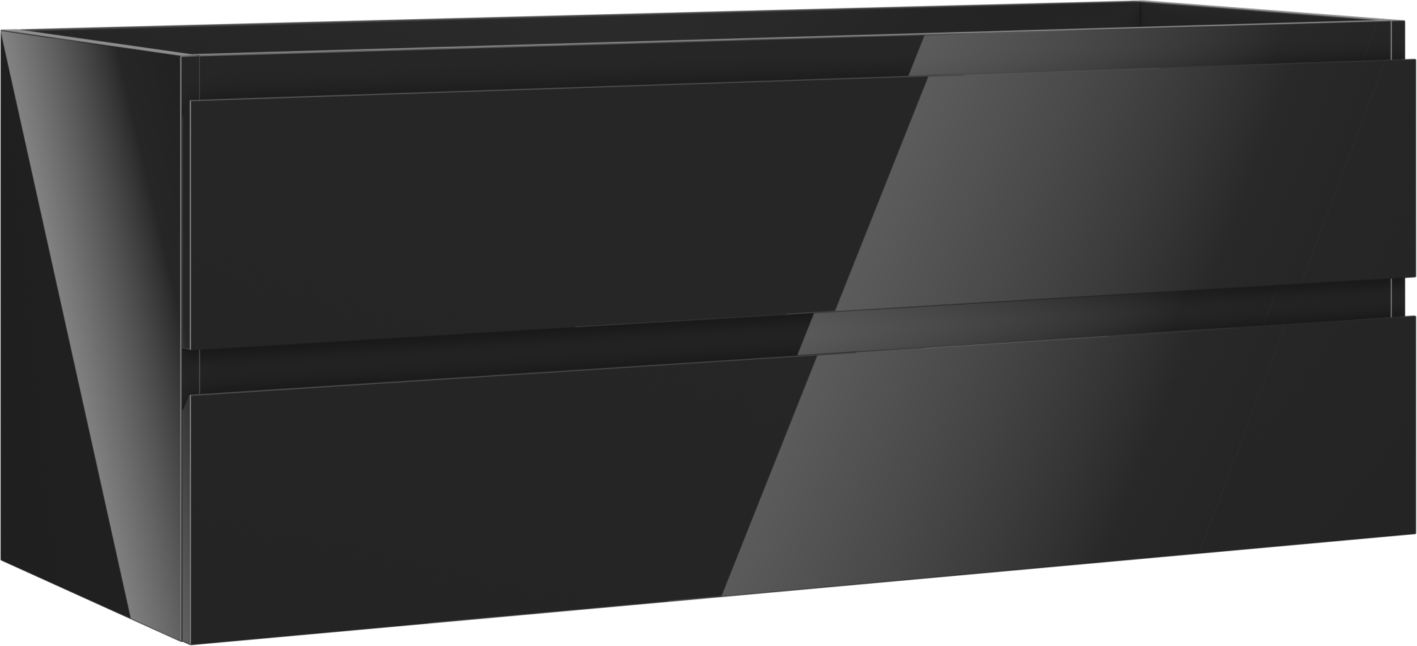 Mexen Orio szafka łazienkowa podumywalkowa 120 cm, 2 szuflady, czarna połysk - 91A10-12047-2-BFF70