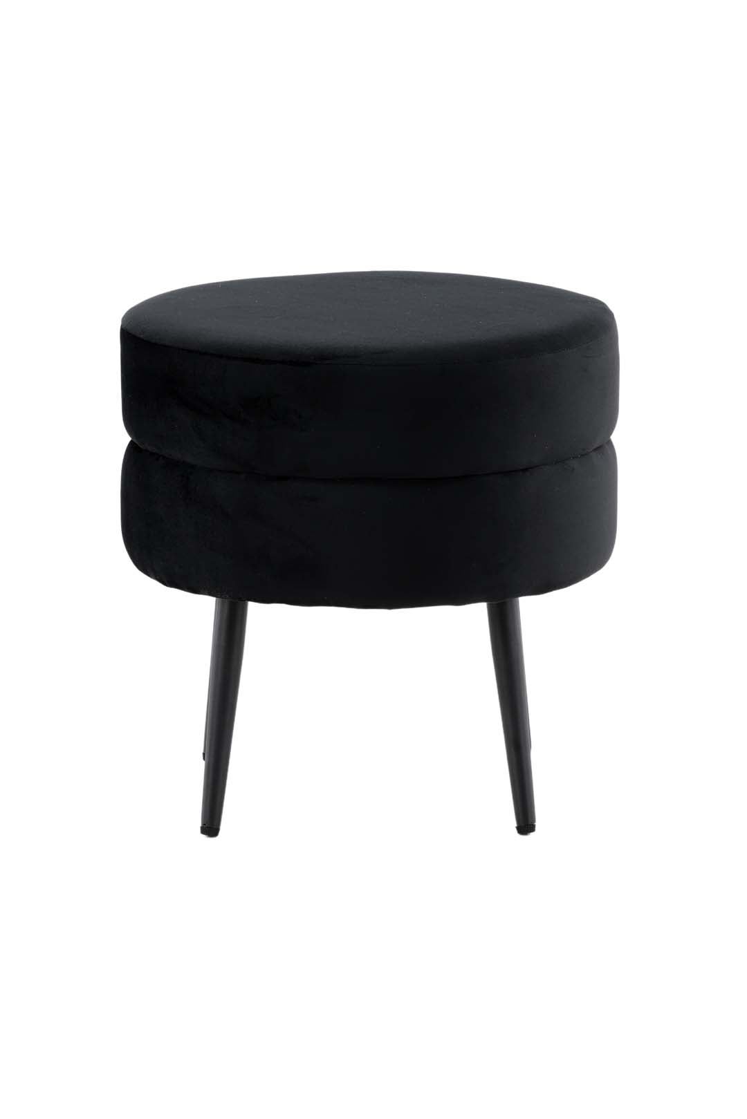 Pot puf Ø40cm welur czarny.