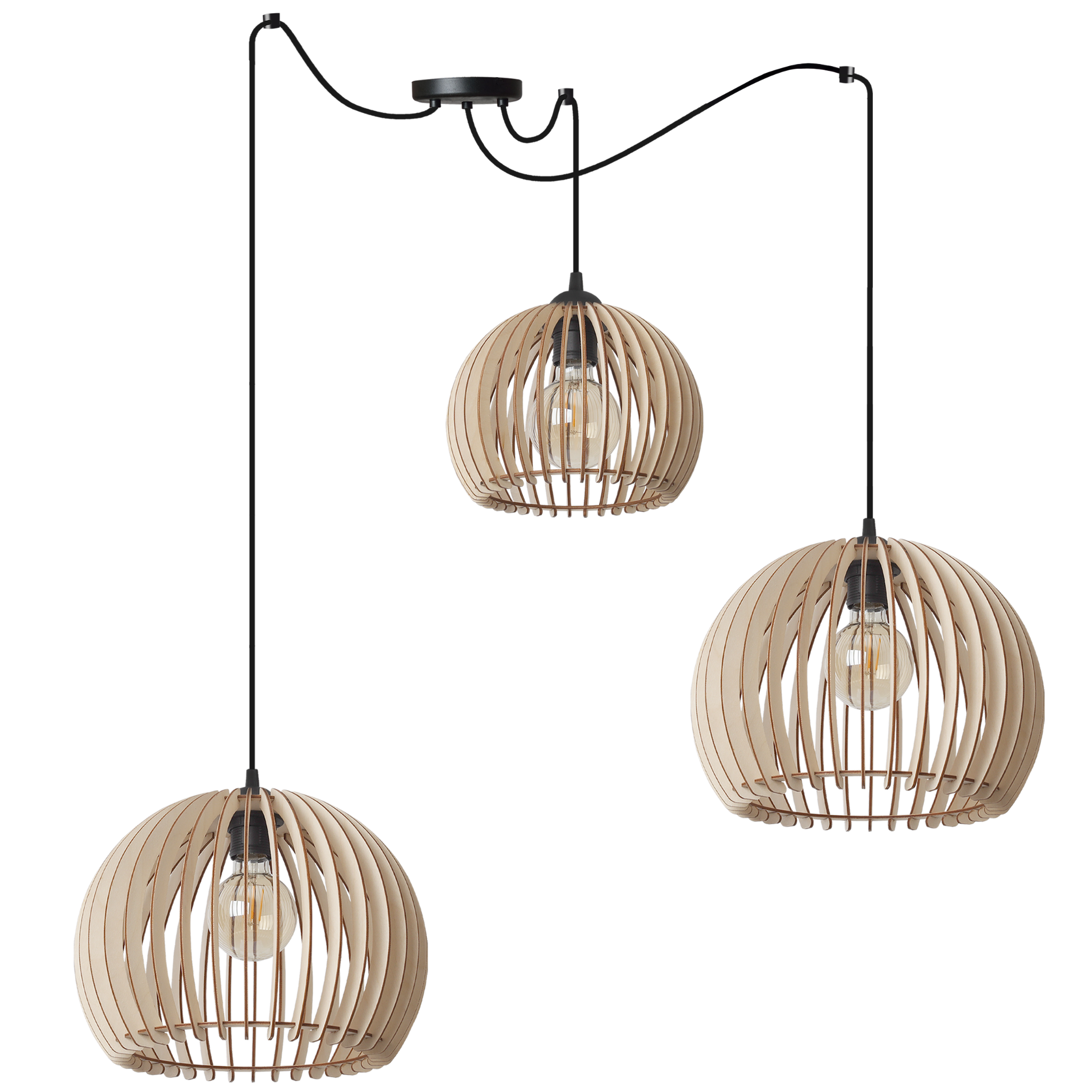 Lampa sufitowa wisząca Light Home LH Pająk Timber mix 31x E27 naturalny/czarny