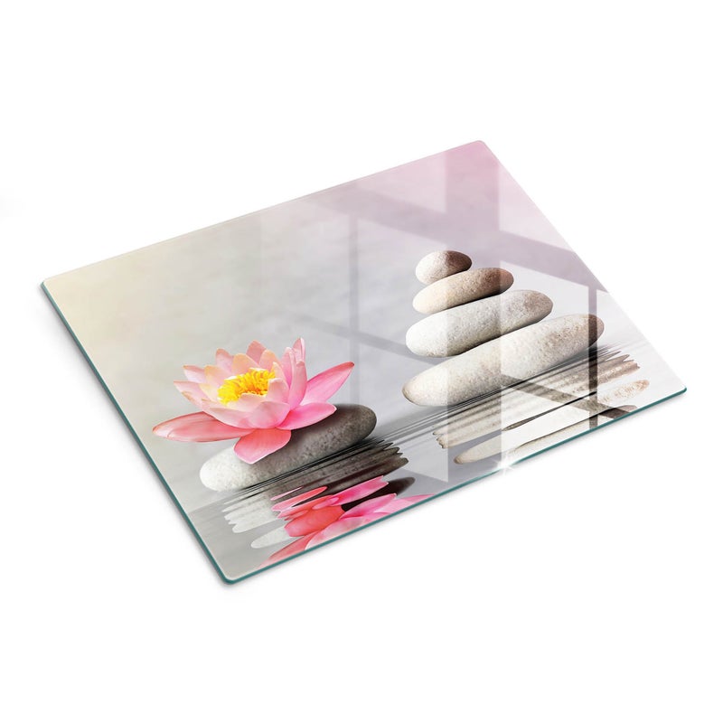 Szklana deska kuchenna z trwałym nadrukiem - Kamienie Spa - 30x40 - Tulup