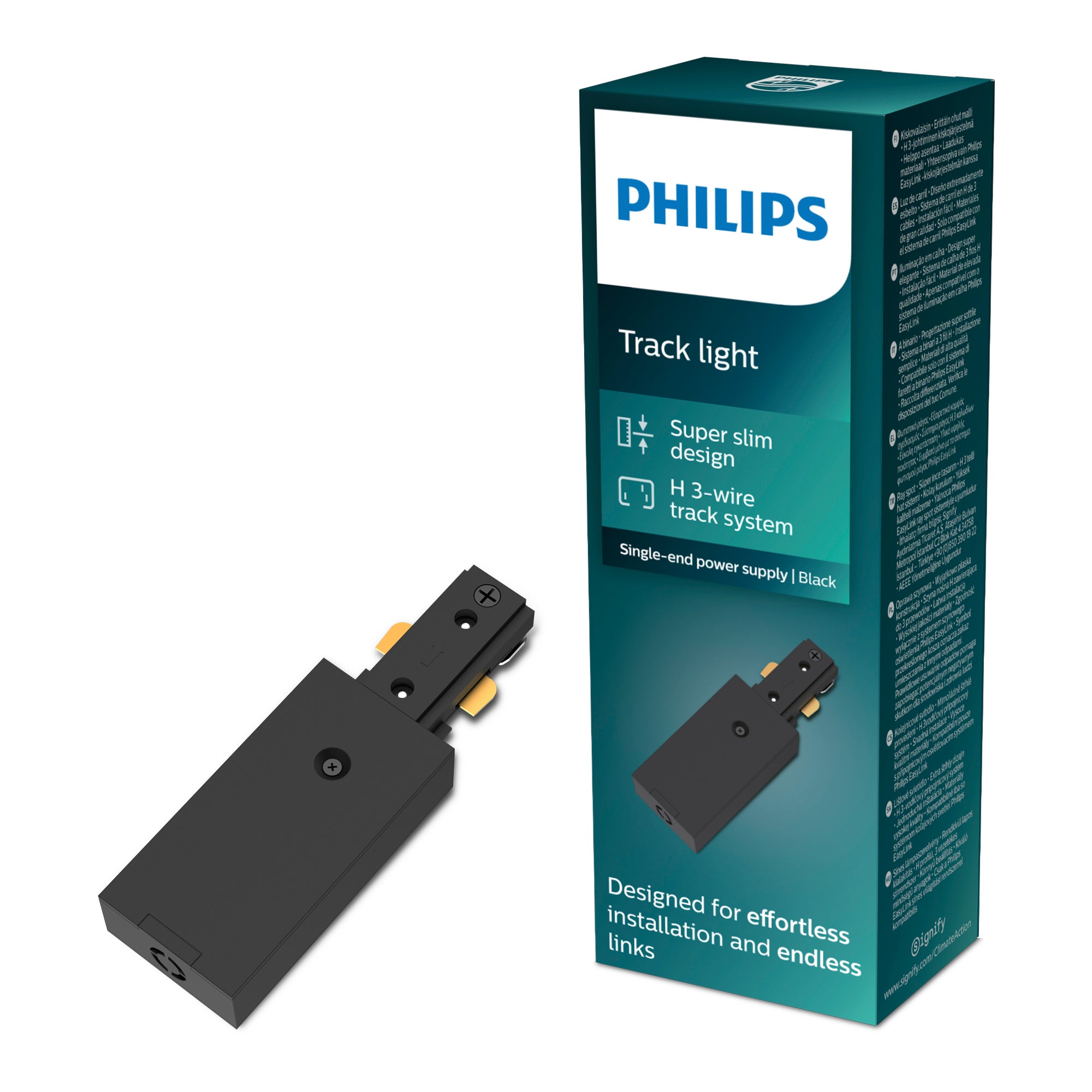 Złącze Zasilające do Szyn Oświetleniowych Szynoprzewodów LED Jednofazowych Czarny EasyLink Philips