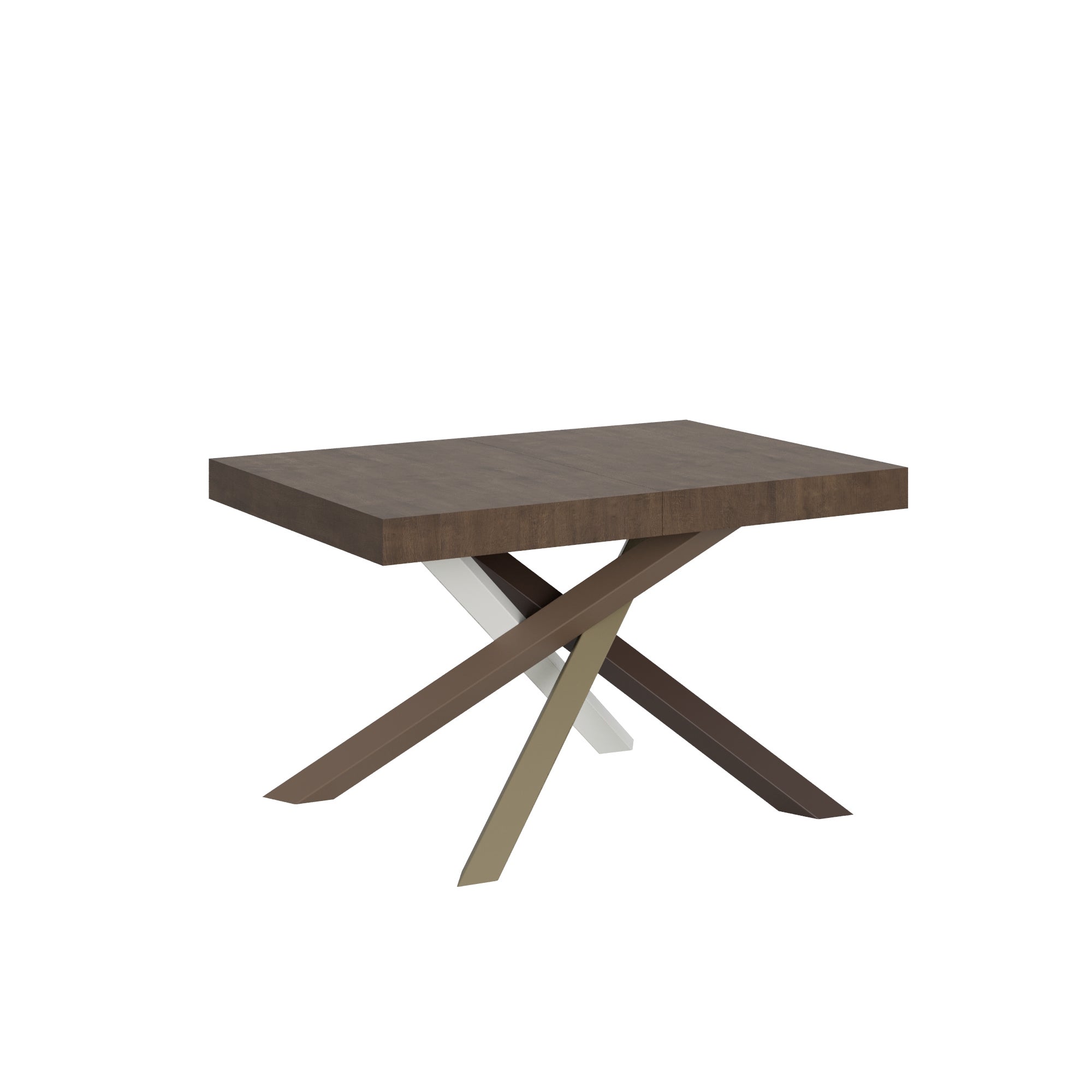 Mesa VOLANTIS 90x140 abierta 244 cm elegante estructura veteada 4/C Nogal