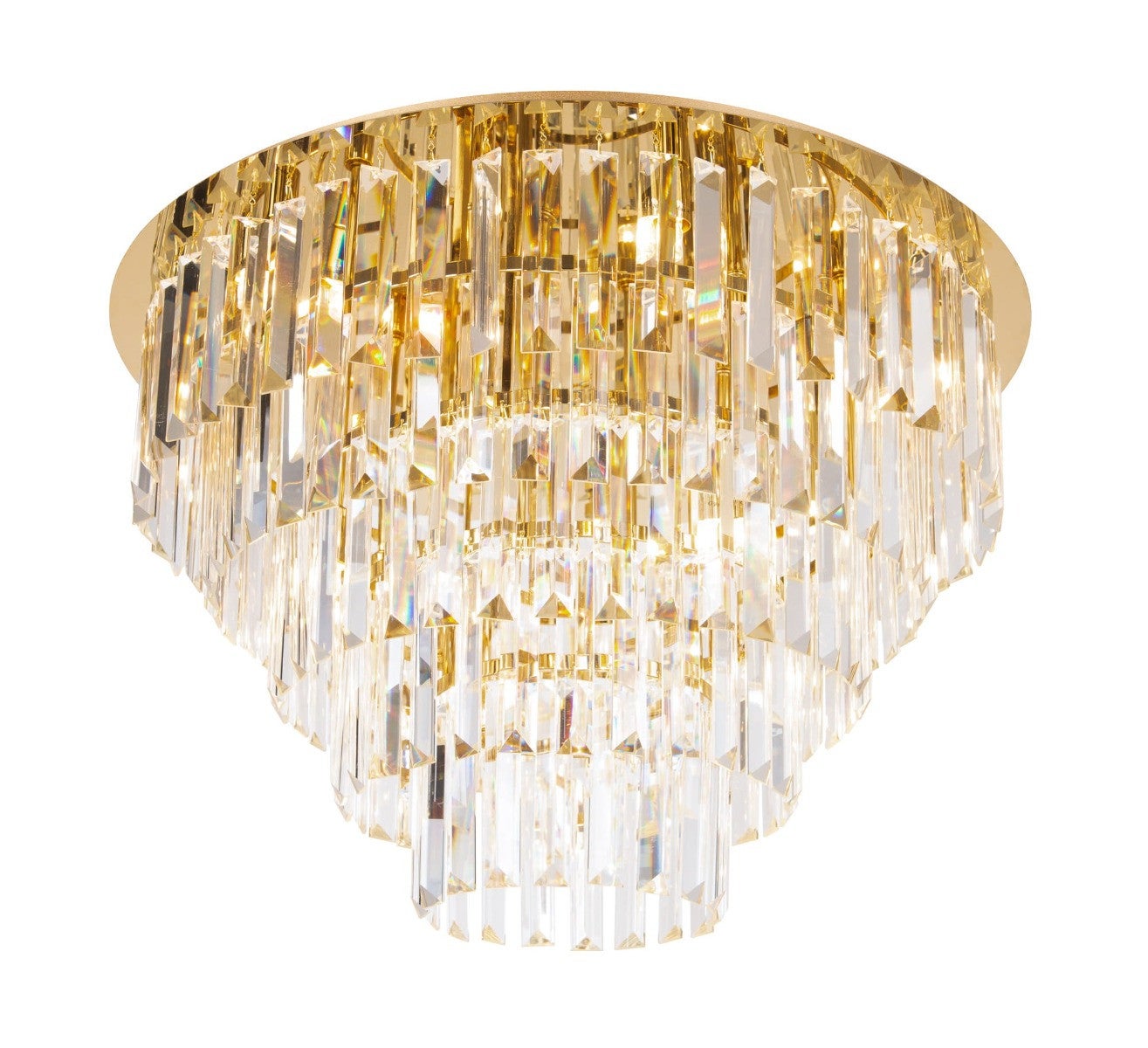 Lampa sufitowa glamour kryształowa 5 poziomowa złota 60 cm MONACO 15xG9 40W C0206 Maxlight