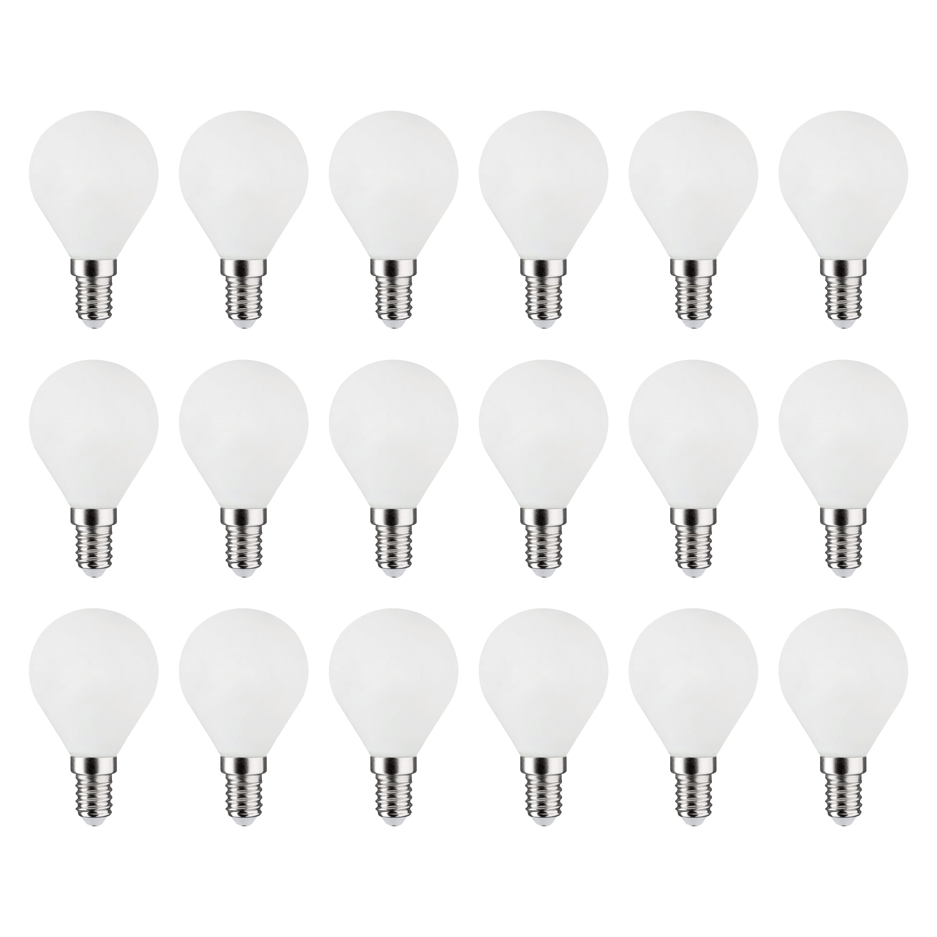 LEXMAN - Opakowanie 18 żarówek LED nieprzezroczystych - E14 - 806LM - 5,9 W, co odpowiada 60 W - Ø 45 mm - 4000 K - Naturalna biel