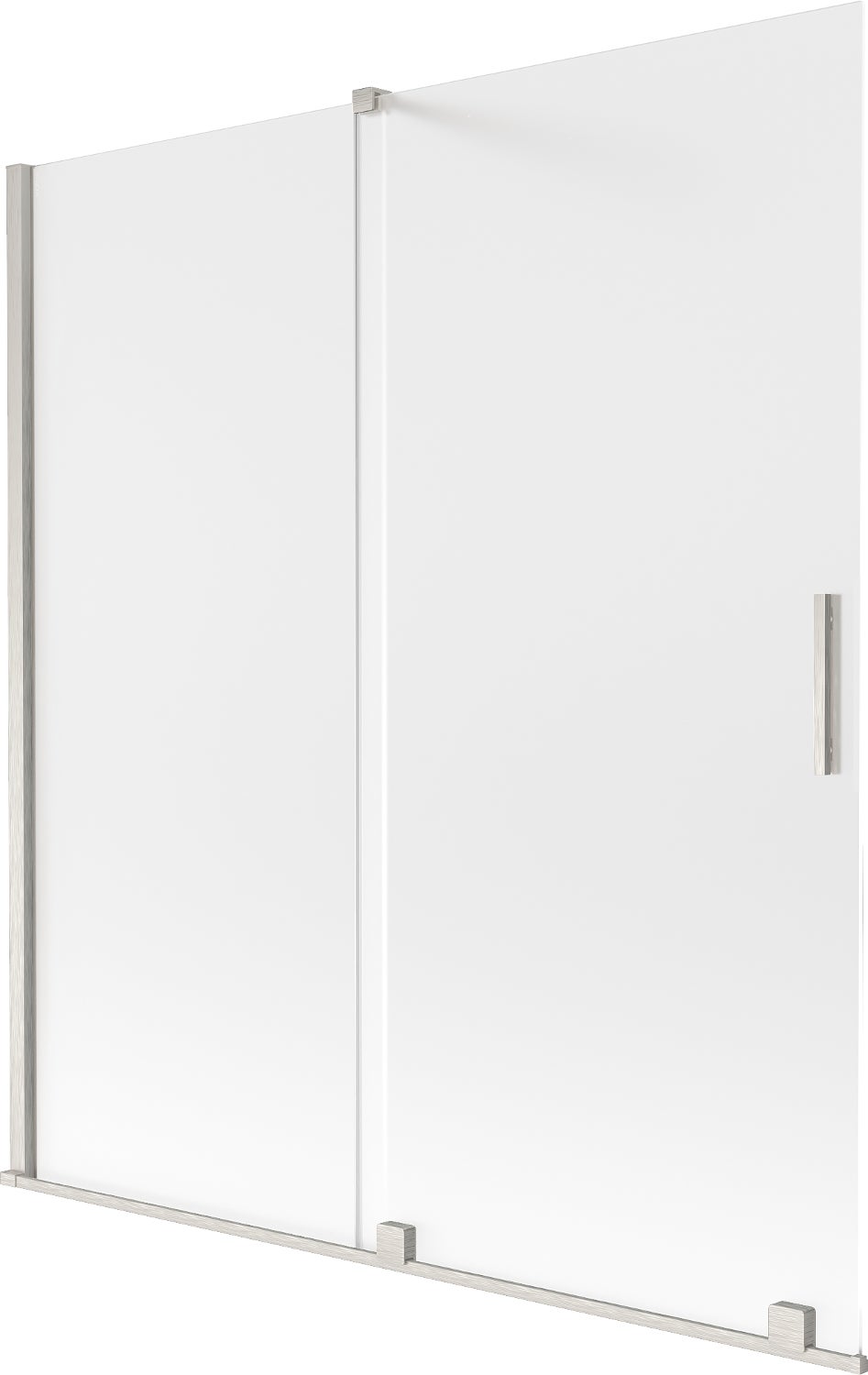 Mexen Velar parawan nawannowy 2-skrzydłowy rozsuwany 150 x 150 cm, szron, nikiel szczotkowany - 896-150-000-31-97