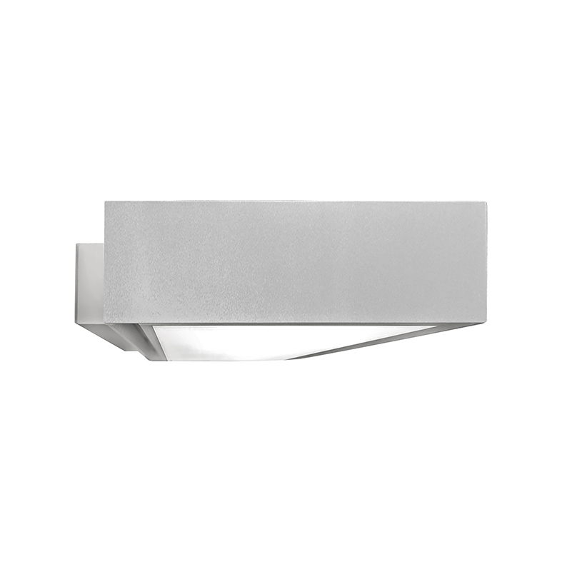 Kinkiet LED Tofu, 20 W, 4000 K, CRI90, szary – kinkiet z wytłaczanego aluminium i opalowego poliwęglanu – Rossini Group