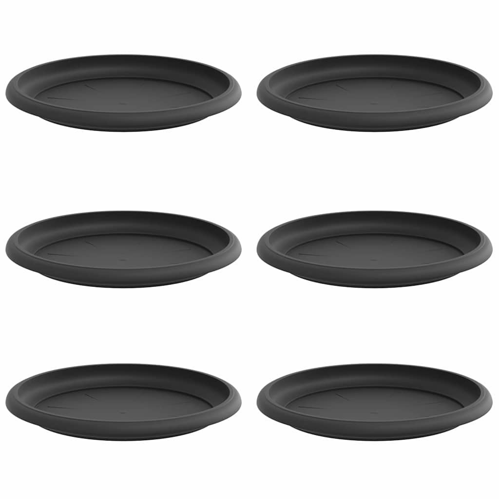 Okrągły Talerzyk Kwiatowy 6 pcs Czarny Ø 19 x 2 cm