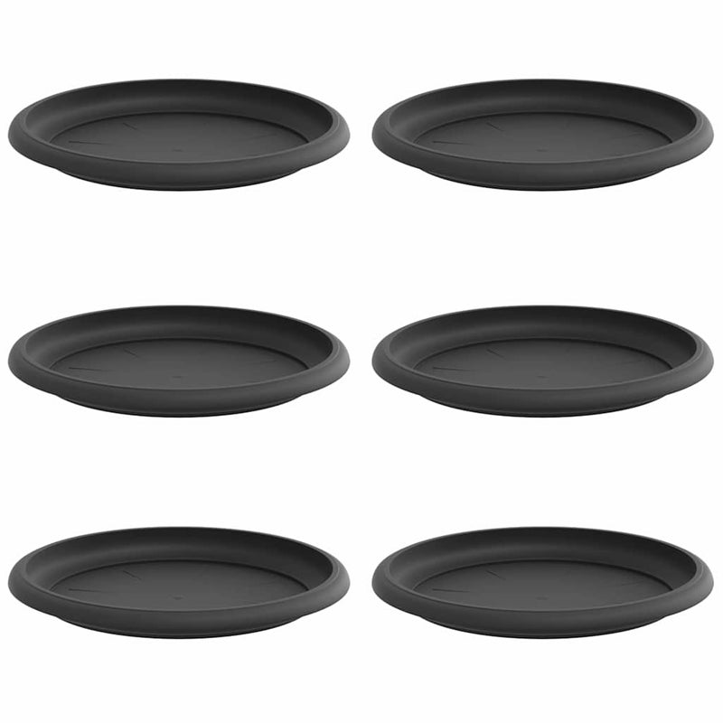 Okrągły Talerzyk Kwiatowy 6 pcs Czarny Ø 19 x 2 cm