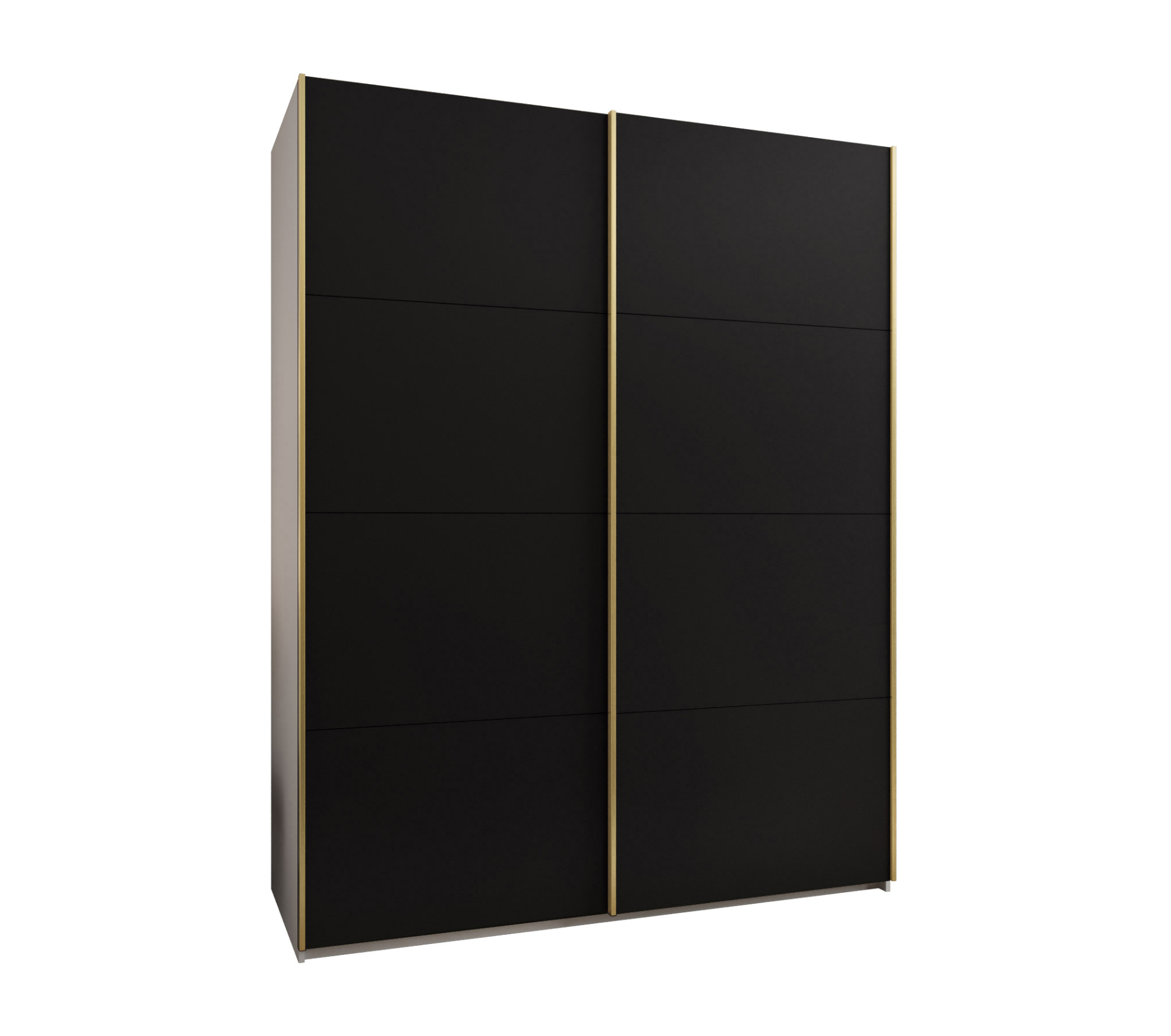 Szafa przesuwna wysoka Lux 1 200 x 64 x 245,5 cm biały + czarny + u. złoty - Abiks Meble