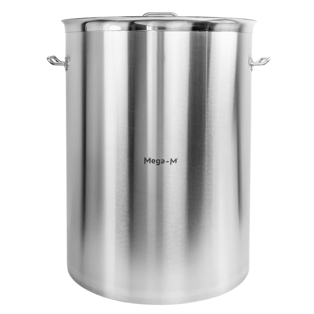 Garnek gastronomiczny ze stali nierdzewnej Mega-M PRO wysoki z pokrywką 225L 60x80 cm