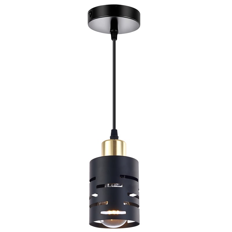 Lampa wisząca sufitowa E27 LED Elen IP20 żyrandol oprawa pojedyncza czarna złota MasterLED
