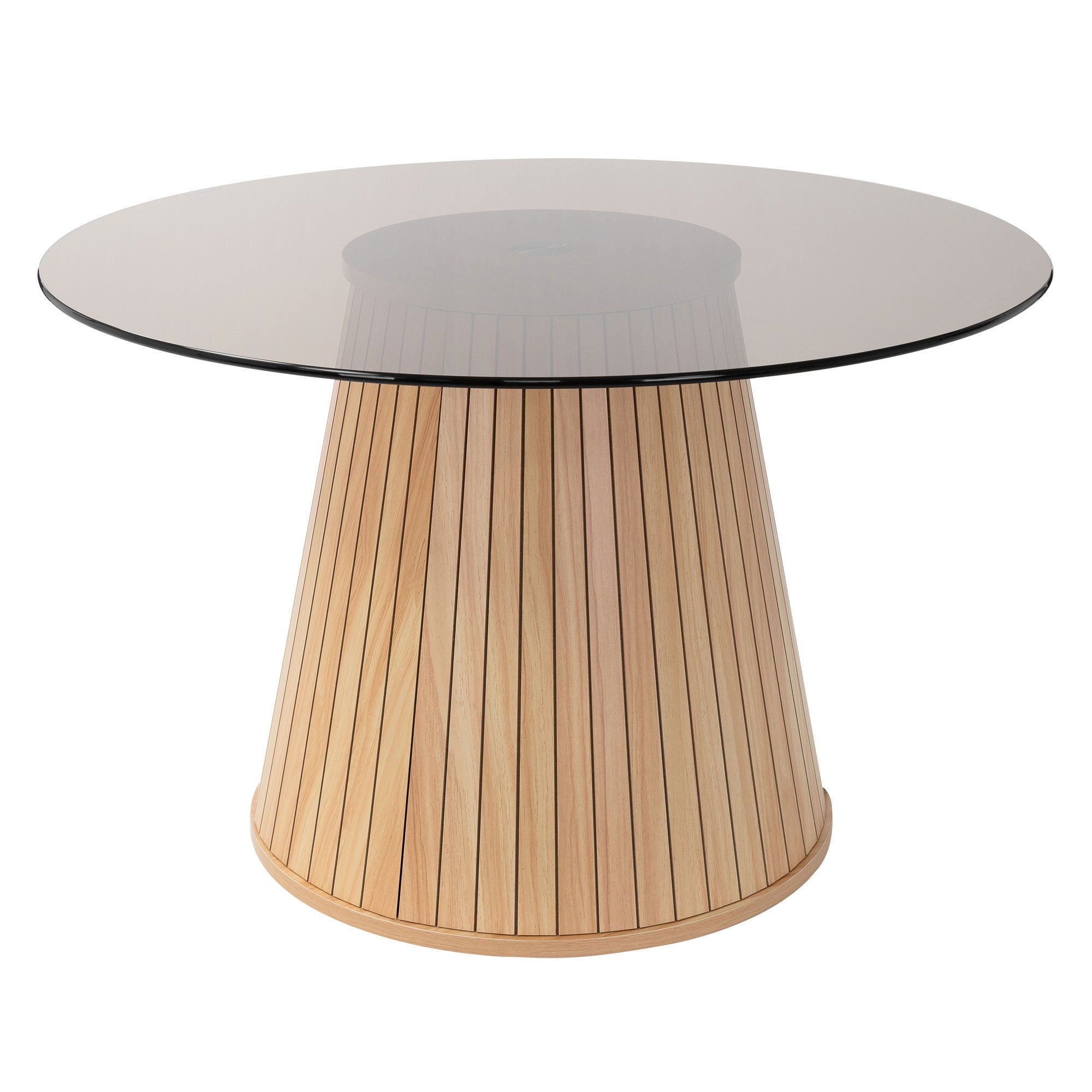 ML-Design stolik kawowy okrągły 80x80x50 cm brązowy ze szklanym blatem nowoczesny elegancki funkcjonalny do salonu stolik pomocniczy do herbaty i kawy