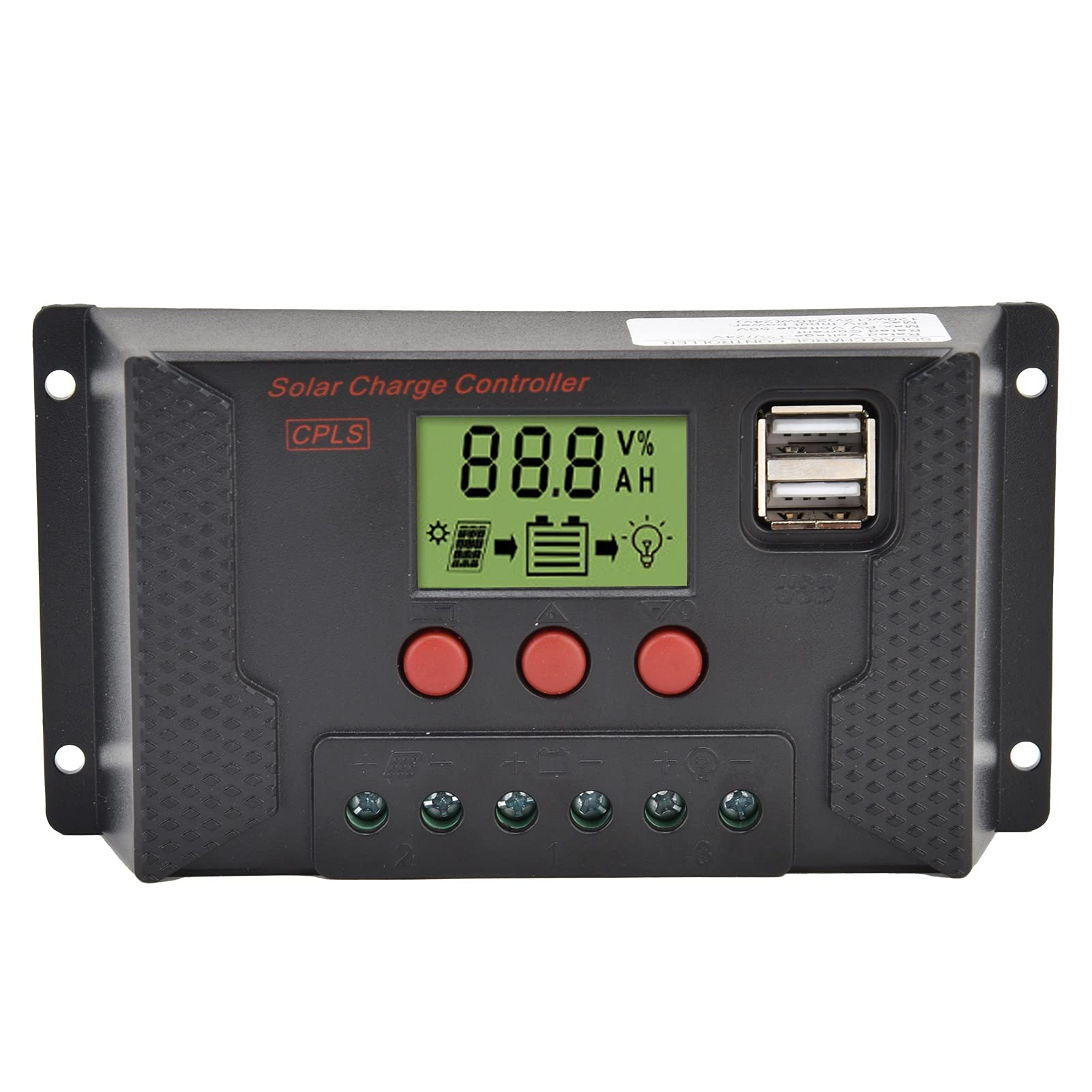 Kontroler ładowania słonecznego PWM 60A Regulator ładowania akumulatora z portami USB Inteligentny kontroler do systemu paneli słonecznych