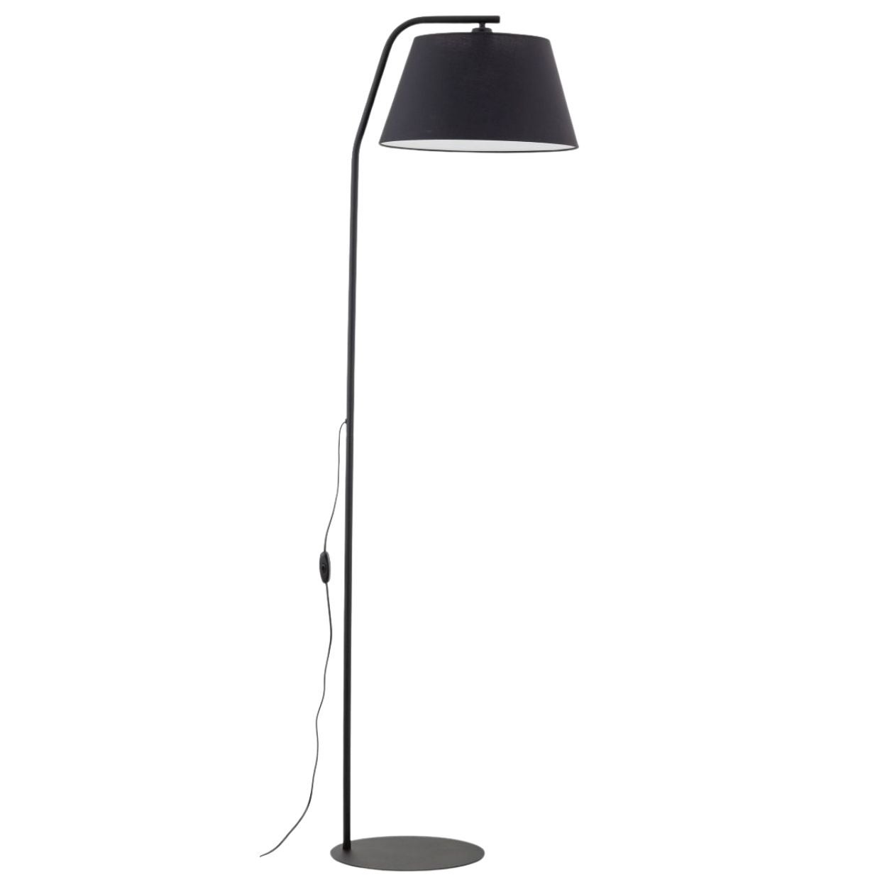 Lampa podłogowa TK Lighting FORMO tkaninowy abażur czarna E27 160x38x42 cm 1 szt.