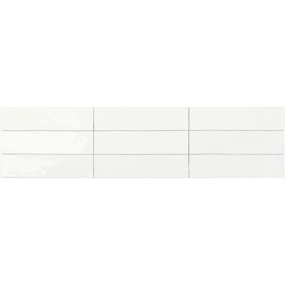 Błyszcząca płytka Premium Altea Jedwabny 7,5x30 cm – Rzemieślniczy Delikatnie Biały
