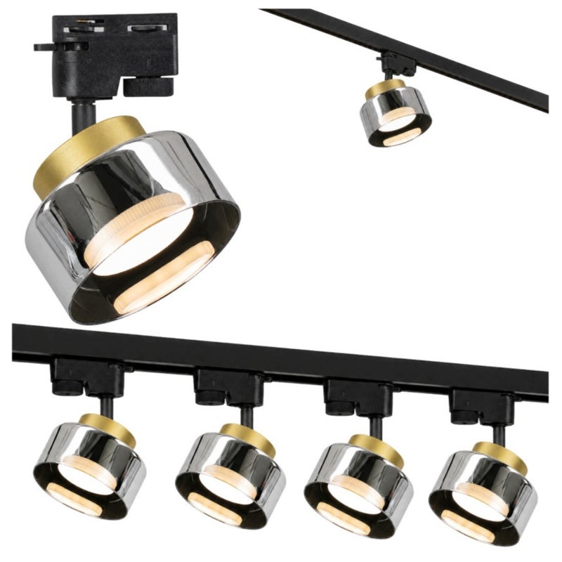 Oświetlenie Szynowe Szynoprzewód Zestaw Listwa 1m + 4x lampa GX53 Lustro Szkło dymione Track Line - LEDHOFF