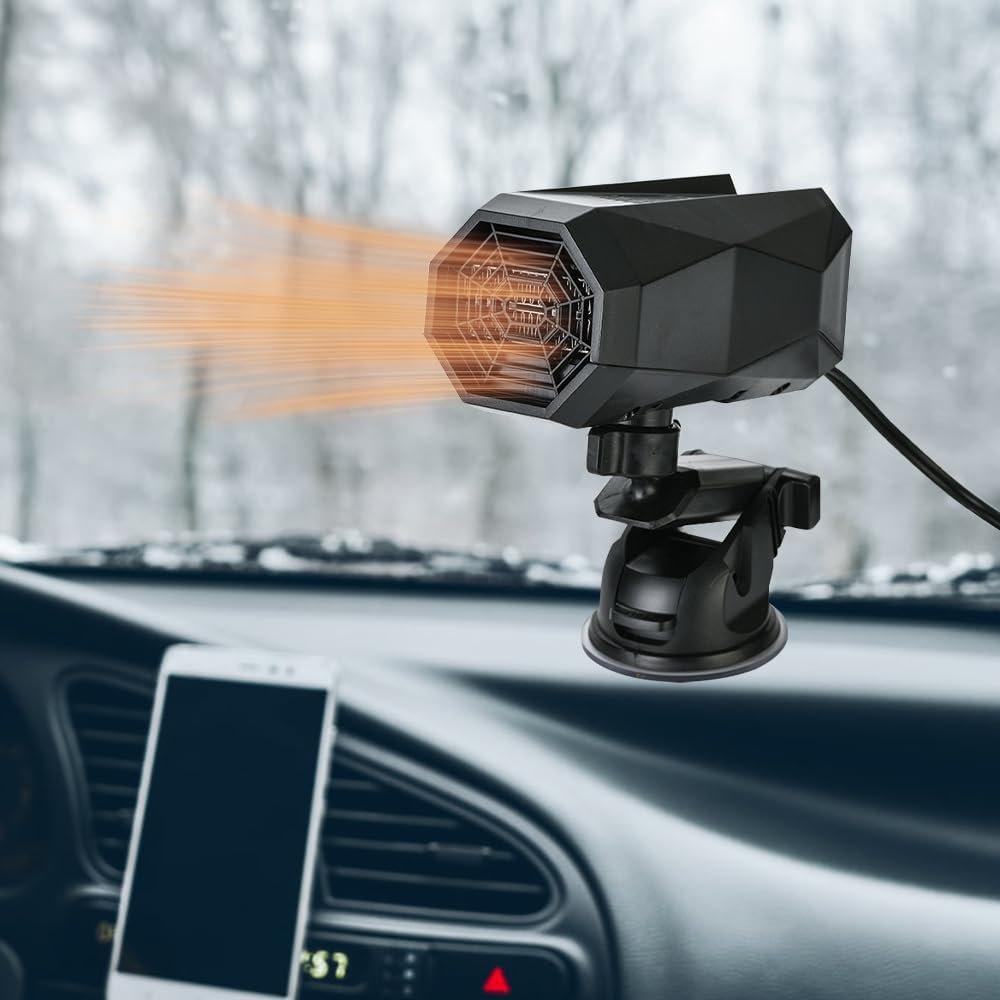 Ogrzewacz samochodowy, 12 V 150 W, odmrażacz szyby samochodowej, przenośny ogrzewacz samochodowy, odmrażacz samochodowy z obrotem 360°