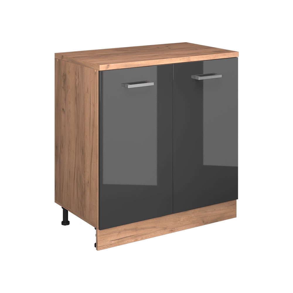 Vicco Szafka rozszerzająca Rion, Antracyt połysk/Dąb goldkraft, 80 x 46 cm bez skosu z 2 drzwiami