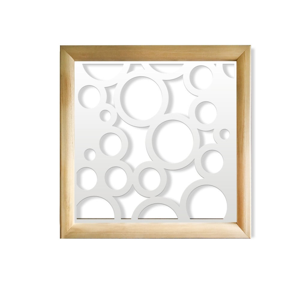 CIRCLE - Kwadratowe moduły dekoracyjne z drewna i PVC - Rozmiar 48x48 cm - Grubość 47 mm - Kolor wewnętrzny BIAŁY