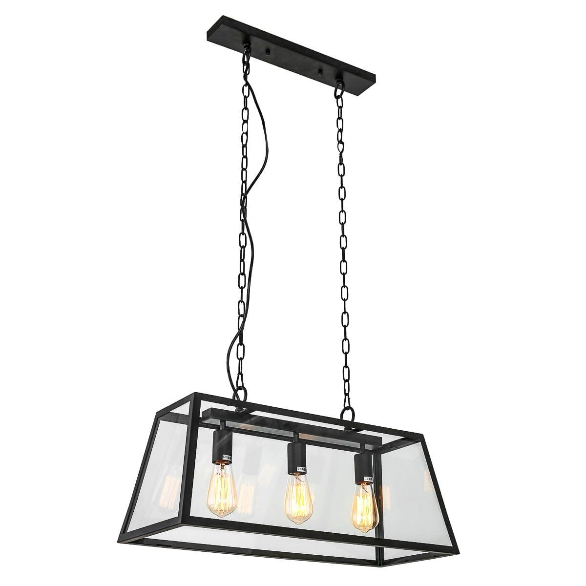 Lampa wisząca Laverno czarny mat-przezroczysty 3 x E27 x 60W wym:130x68x27cm Italux