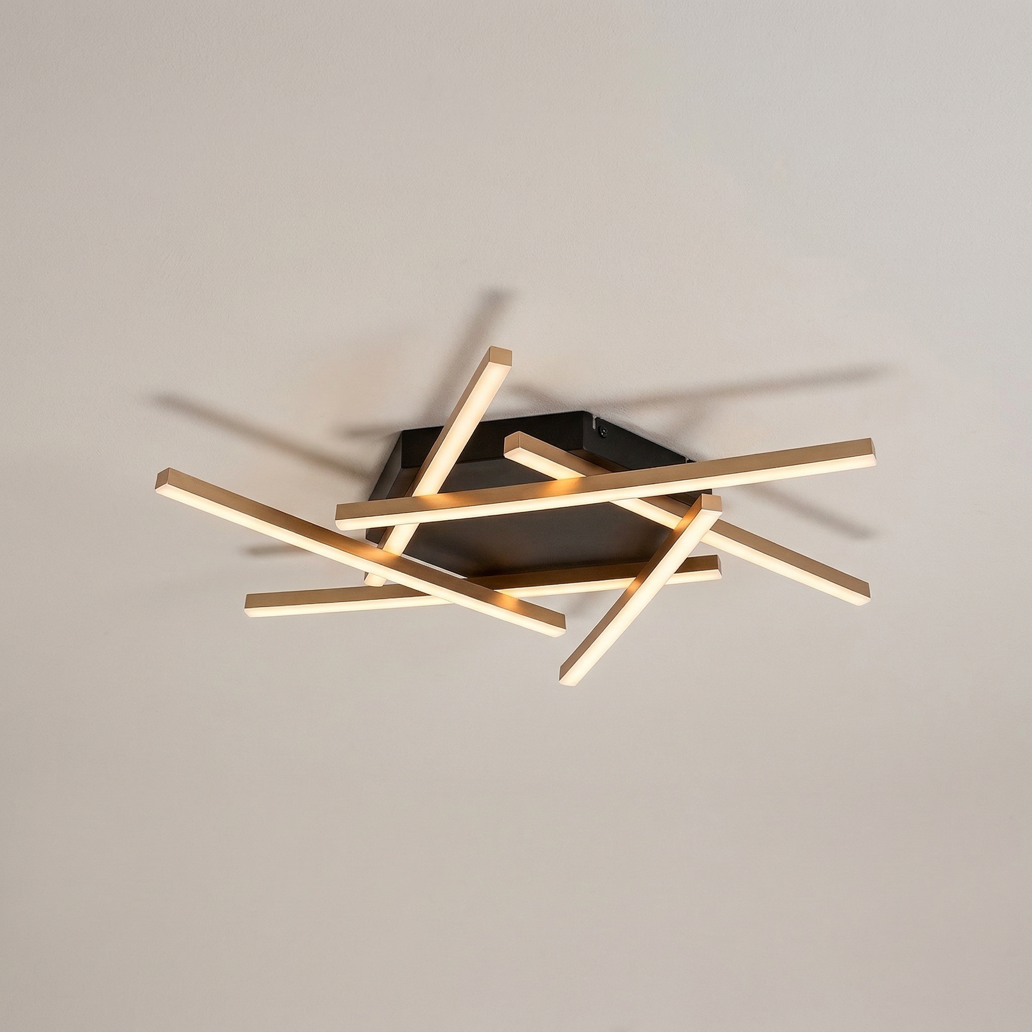 Lampa sufitowa wisząca Severine złoto-czarna-biała LED 40W 3000K 2060lm nowoczesna wym: 6 x 60 x 60 cm metal Rabalux