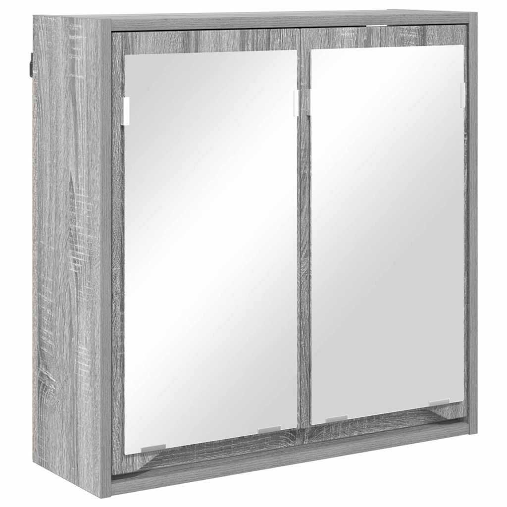 Szafka z lustrem do łazienki Szary Sonoma 60 x 20 x 60 cm
