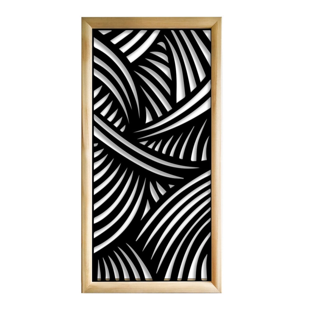 BANDS - Prostokątne moduły dekoracyjne z drewna i PVC - Rozmiar 73x148 cm - Grubość 64 mm - Kolor wewnętrzny CZARNY