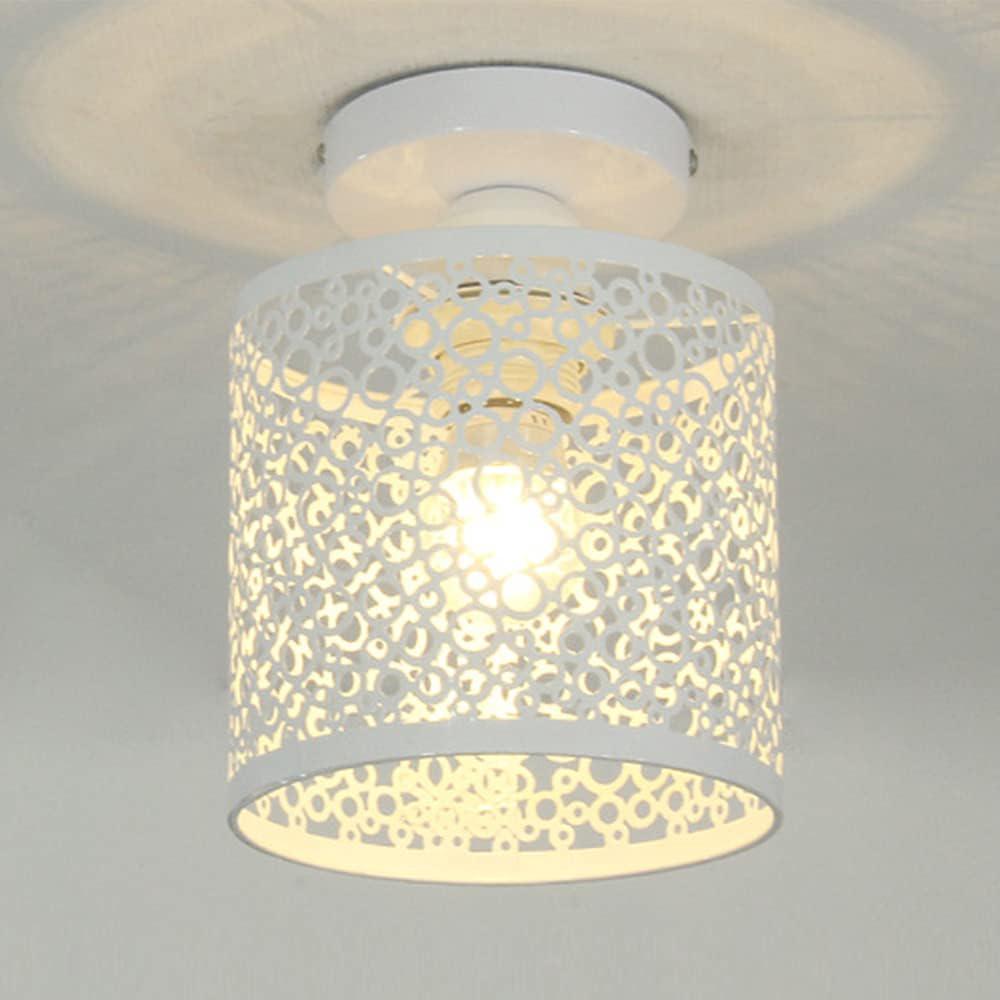 Lampa sufitowa w stylu retro industrialnym z metalową klatką, żelazny żyrandol wiszący do salonu i sypialni, lampa sufitowa w stylu vintage retro (bia
