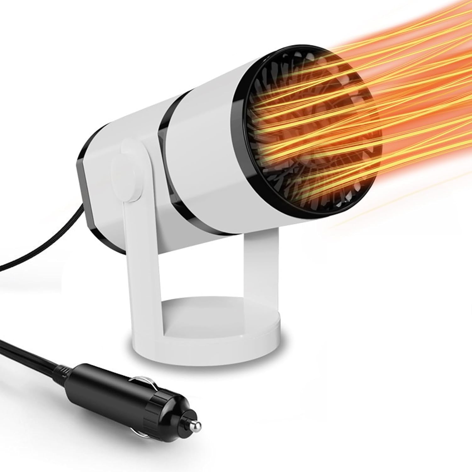 Ogrzewacz samochodowy 2 w 1, 12 V, 150 W, z termowentylatorem samochodowym i obrotem o 360 stopni, przenośny i szybki, z wtyczką do zapalniczki samoch