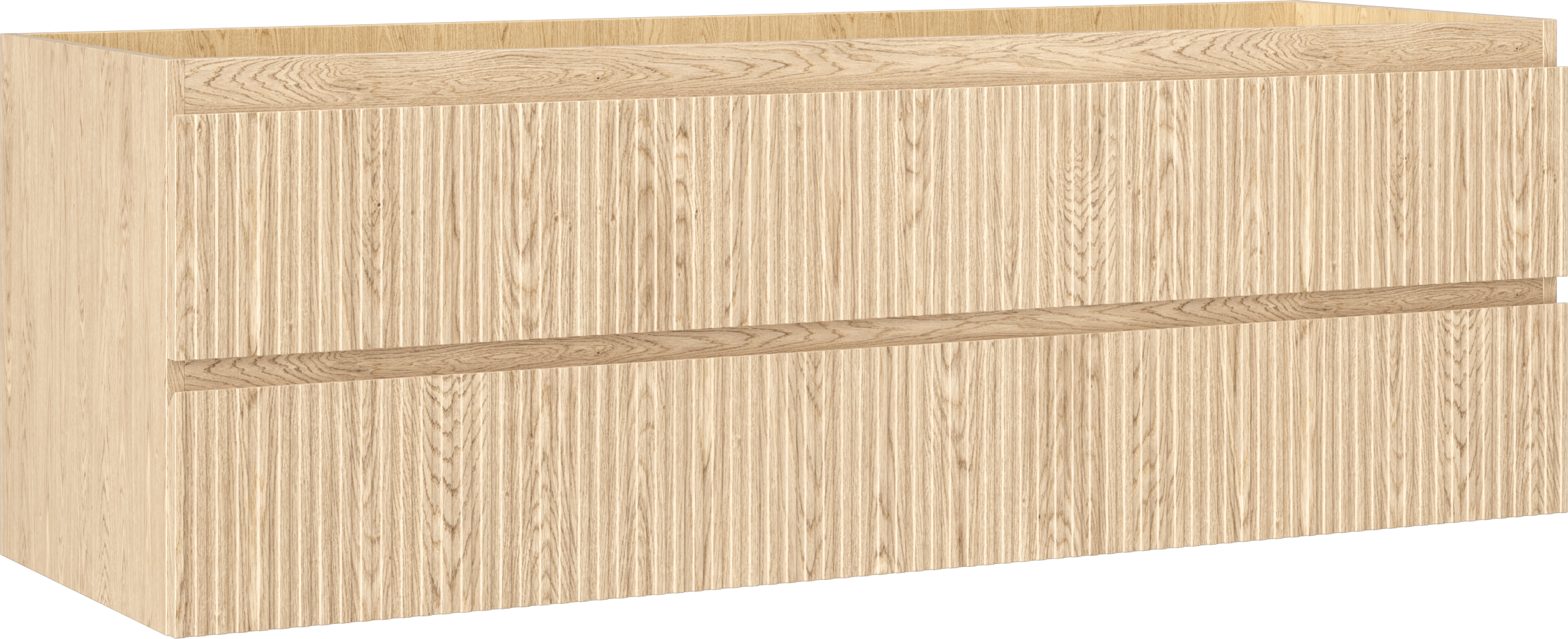 Mexen Rivel szafka łazienkowa podumywalkowa 140 cm, 2 szuflady, ryflowana , dąb - 91A20-14047-2-BFF81