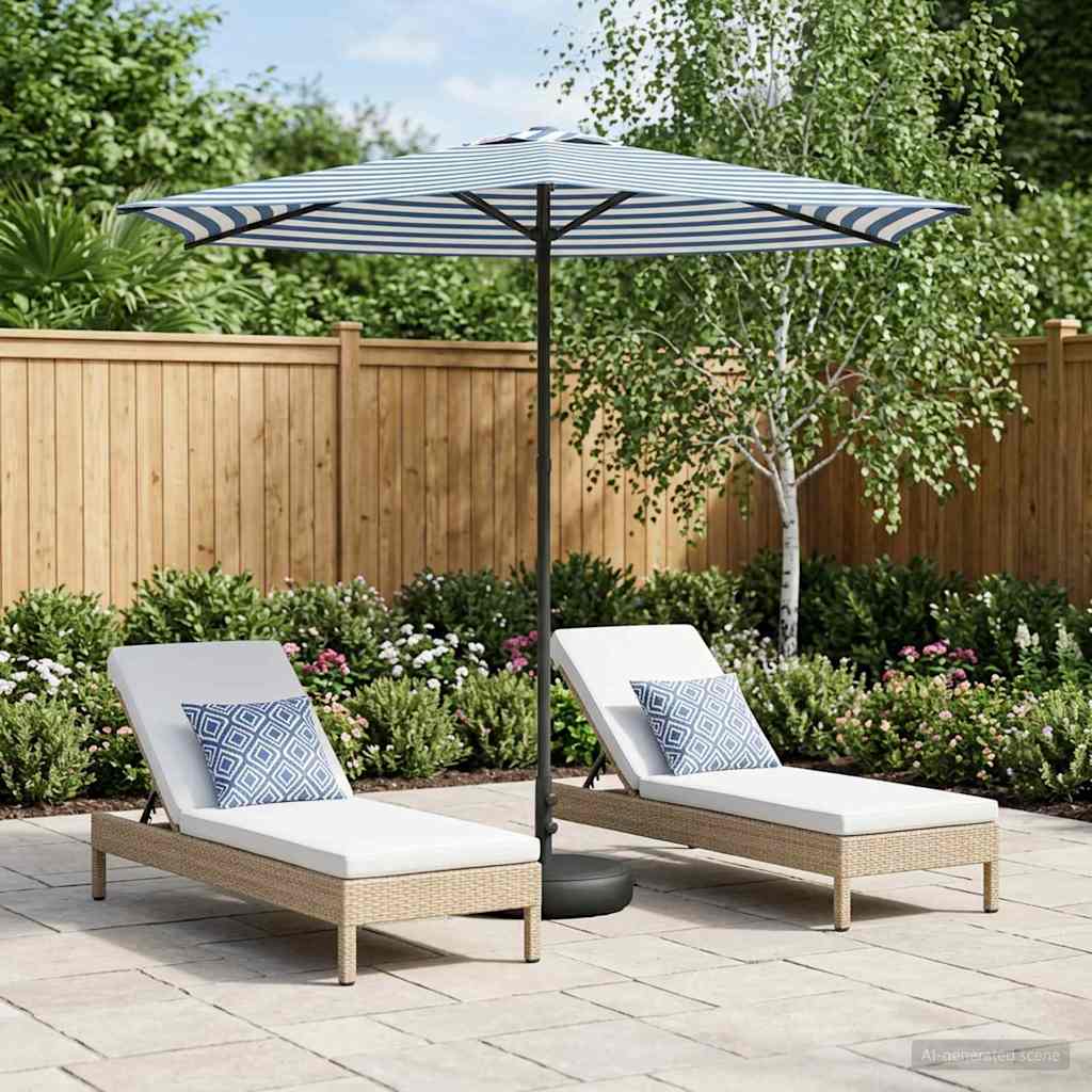 Parasol ogrodowy z podstawą 270 x 270 cm Poliester Prostokątny vidaXL