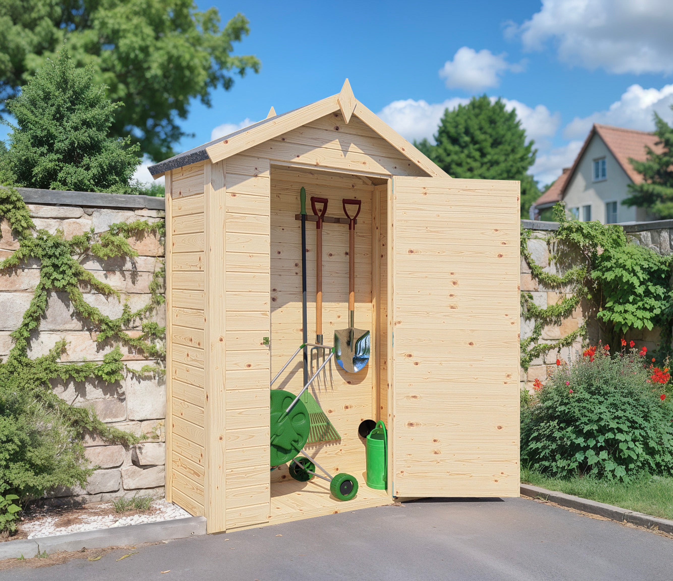 Szafka narzędziowa BERTILO Cabin z podłogą, ściany 14 mm, niepomalowana