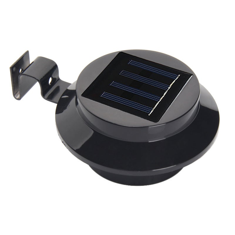 Zestaw 3 czarnych lamp solarnych LED, wodoodpornych i wielofunkcyjnych, do zawieszenia na dachu lub rynnie, z zaciskiem.
